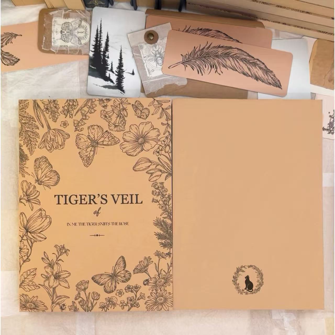 B5 journal with double-sided art cards and mini notebook gift set