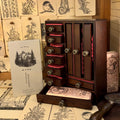 Tigers Veil vintage botanical stamp set with wooden drawer storage box