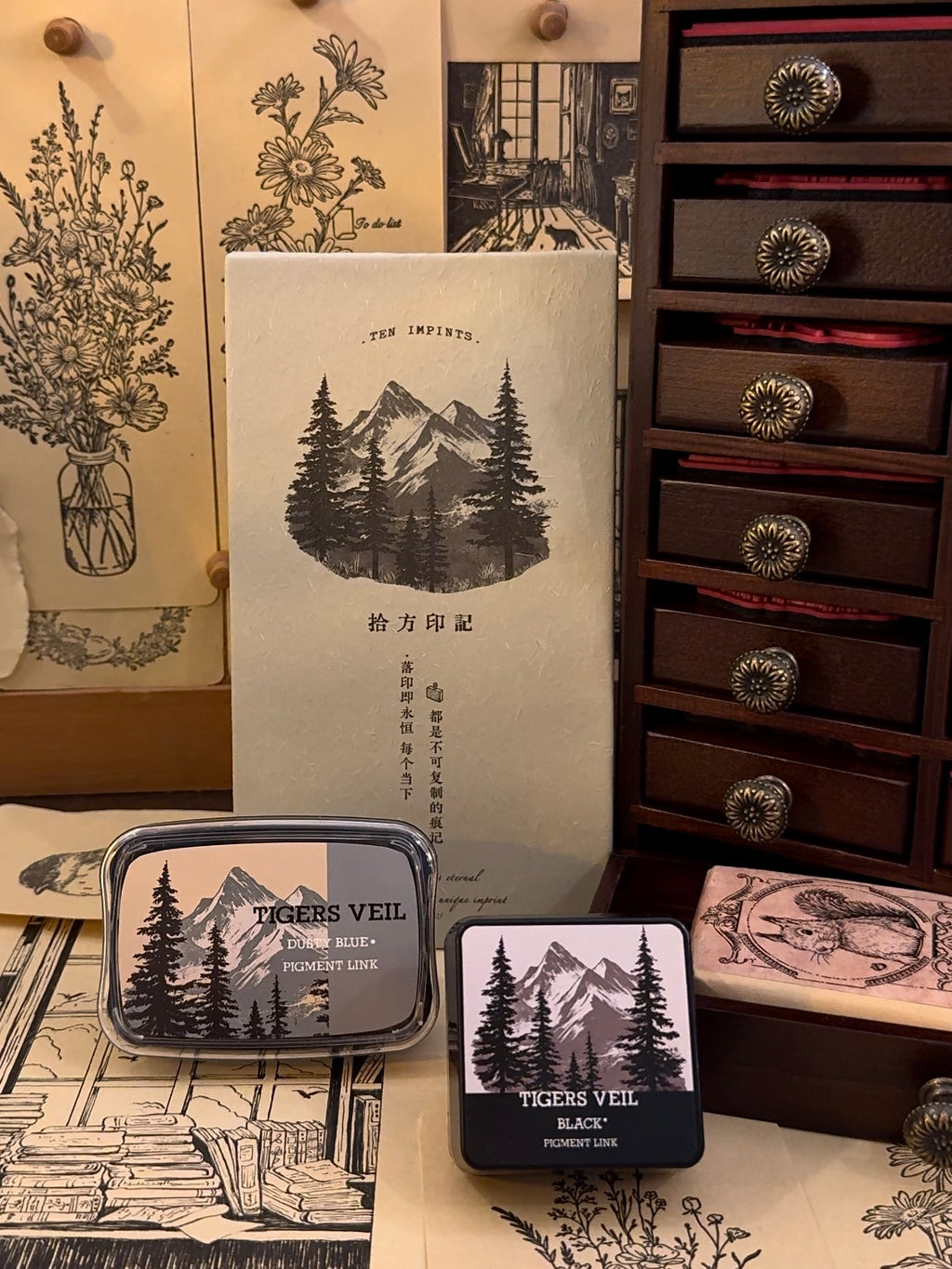 Tigers Veil Stamp – Vintage Botanical Aesthetic for Journal & Creative Gifts